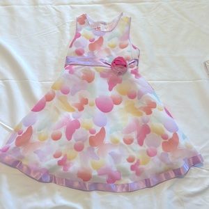 Jessica Ann Dress Lavender trim with rainbow butterflies